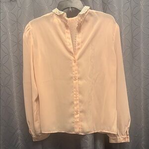 Elegant Glance Cream Button-Up Blouse